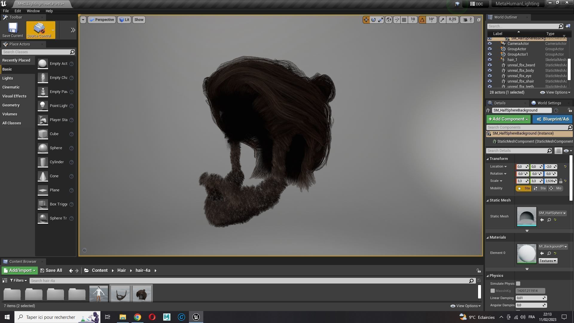 Realistic Hair Beard brows mustache low poly  Low-poly 3D model_20