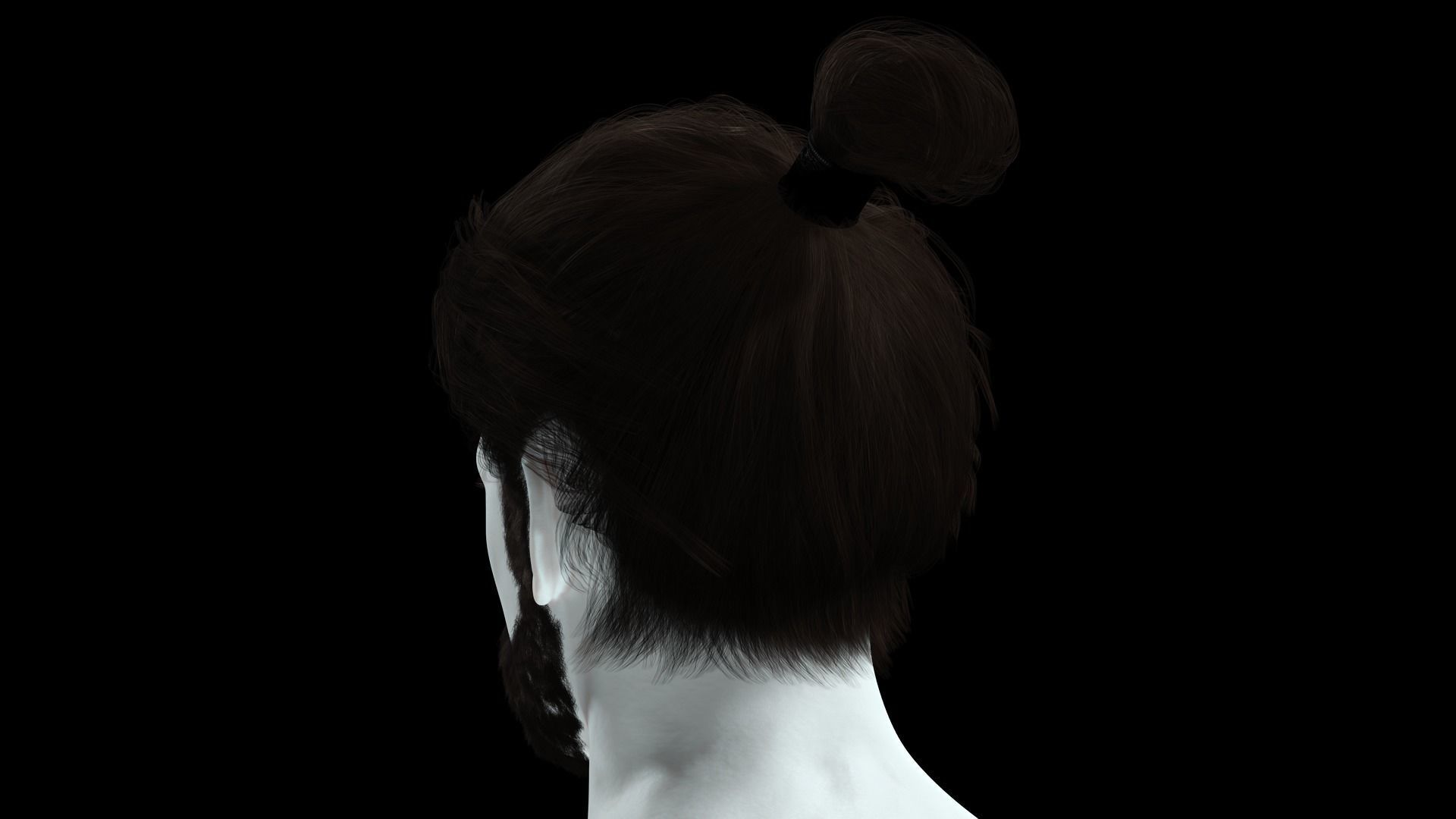 Realistic Hair Beard brows mustache low poly  Low-poly 3D model_5