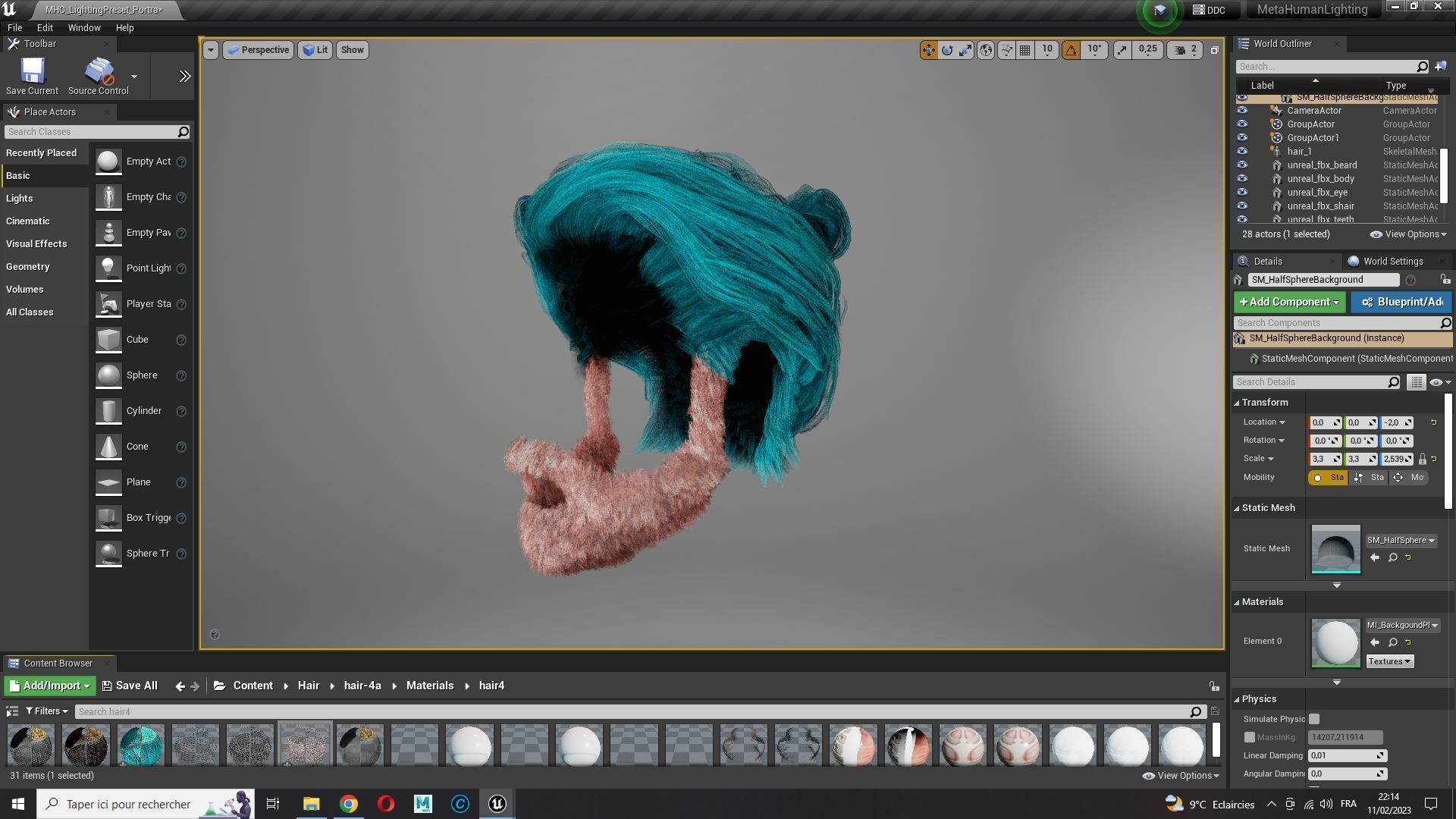 Realistic Hair Beard brows mustache low poly  Low-poly 3D model_19