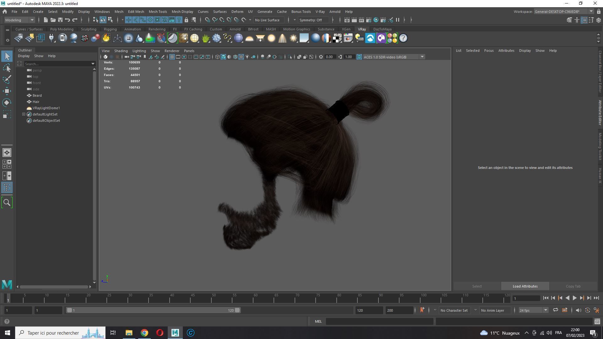 Realistic Hair Beard brows mustache low poly  Low-poly 3D model_18