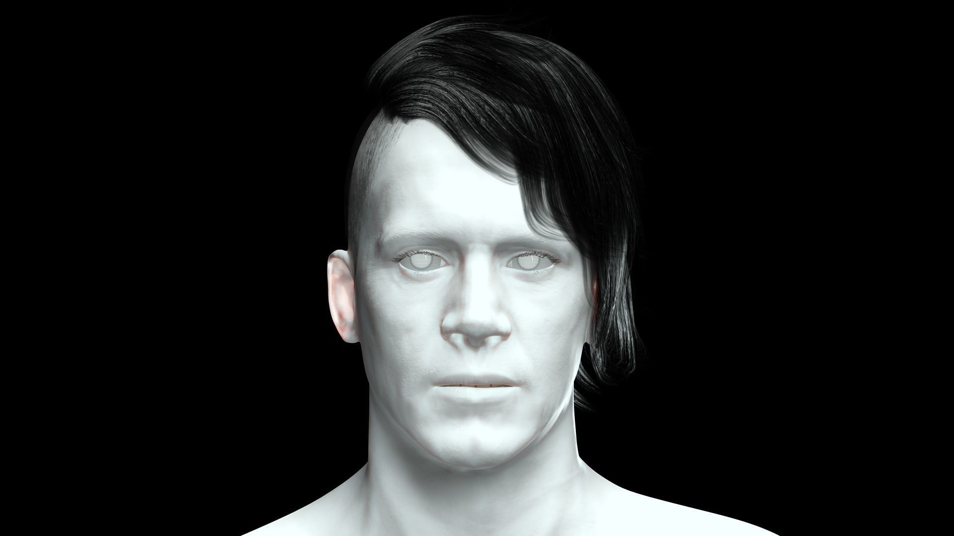 Realistic Hair cyberpunk  Low-poly 3D model_2