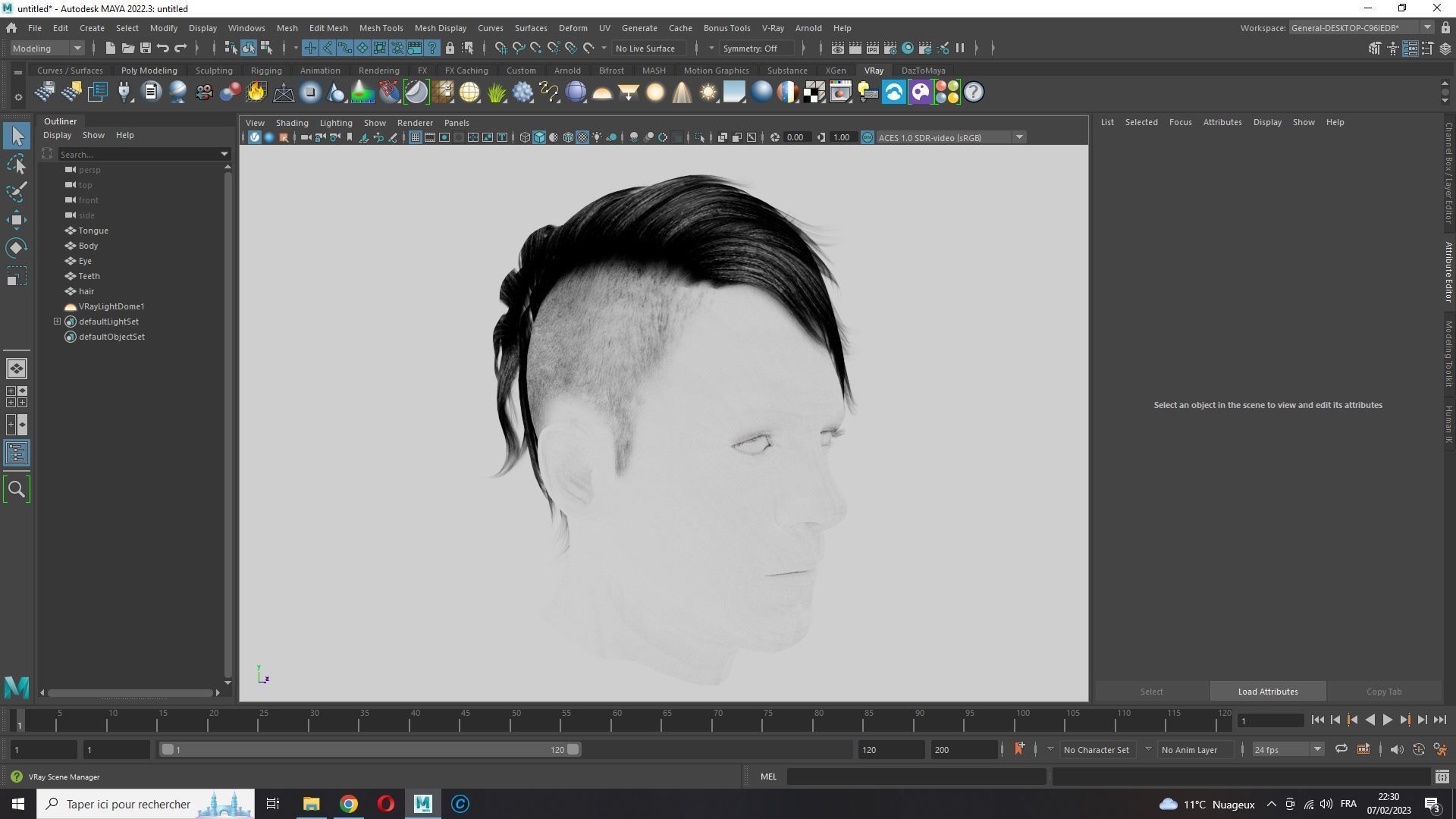 Realistic Hair cyberpunk  Low-poly 3D model_16