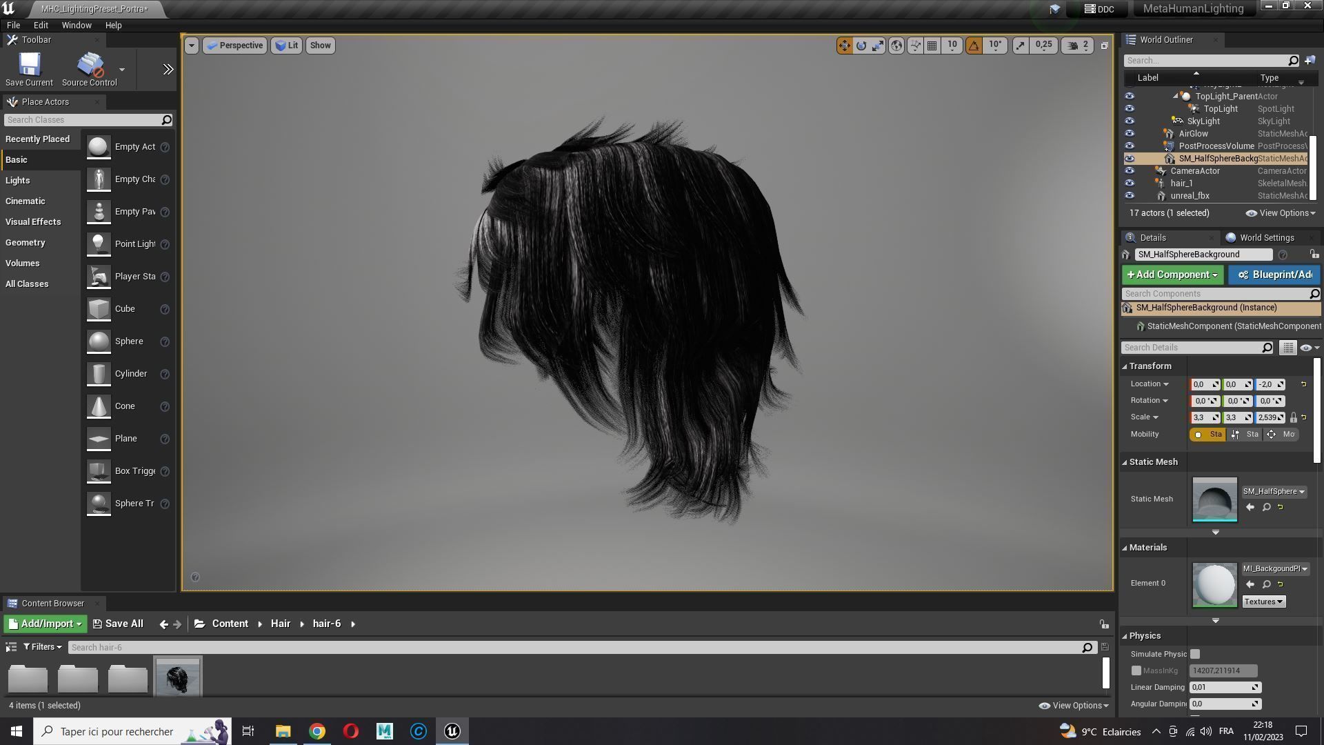 Realistic Hair cyberpunk  Low-poly 3D model_20