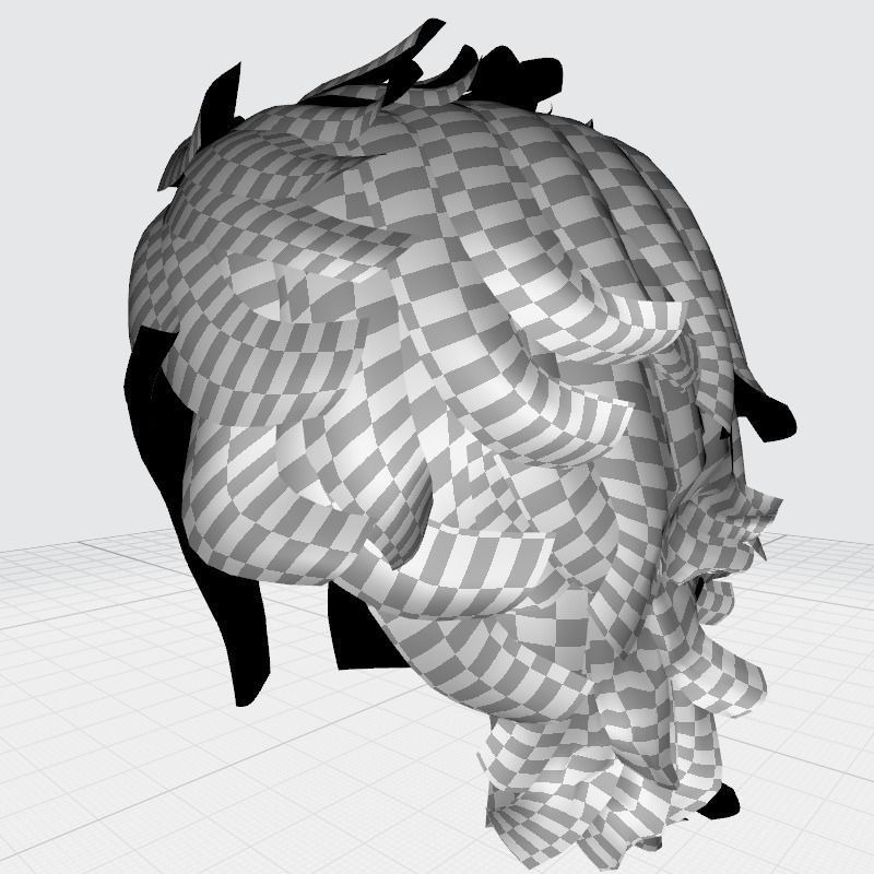 Realistic Hair cyberpunk  Low-poly 3D model_25