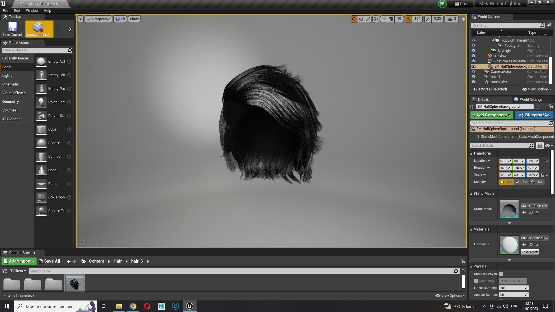 Realistic Hair cyberpunk  Low-poly 3D model_19