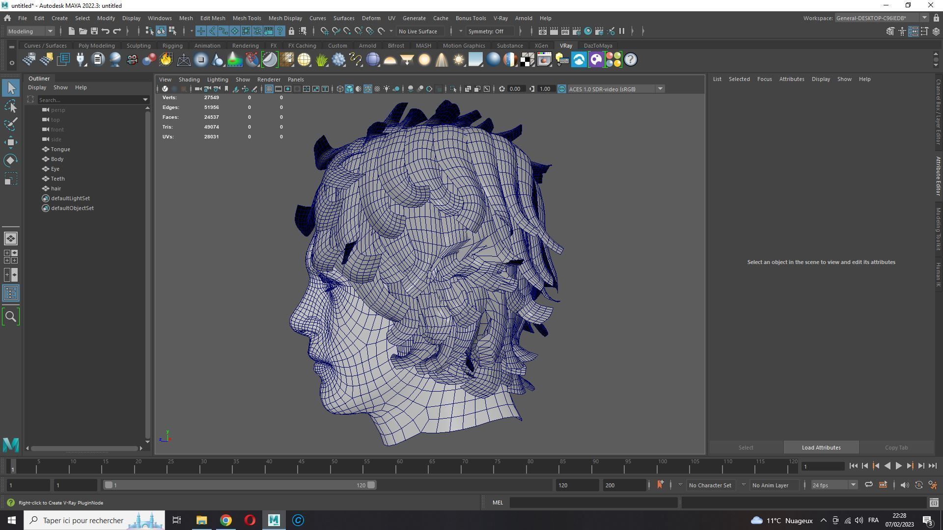 Realistic Hair cyberpunk  Low-poly 3D model_14