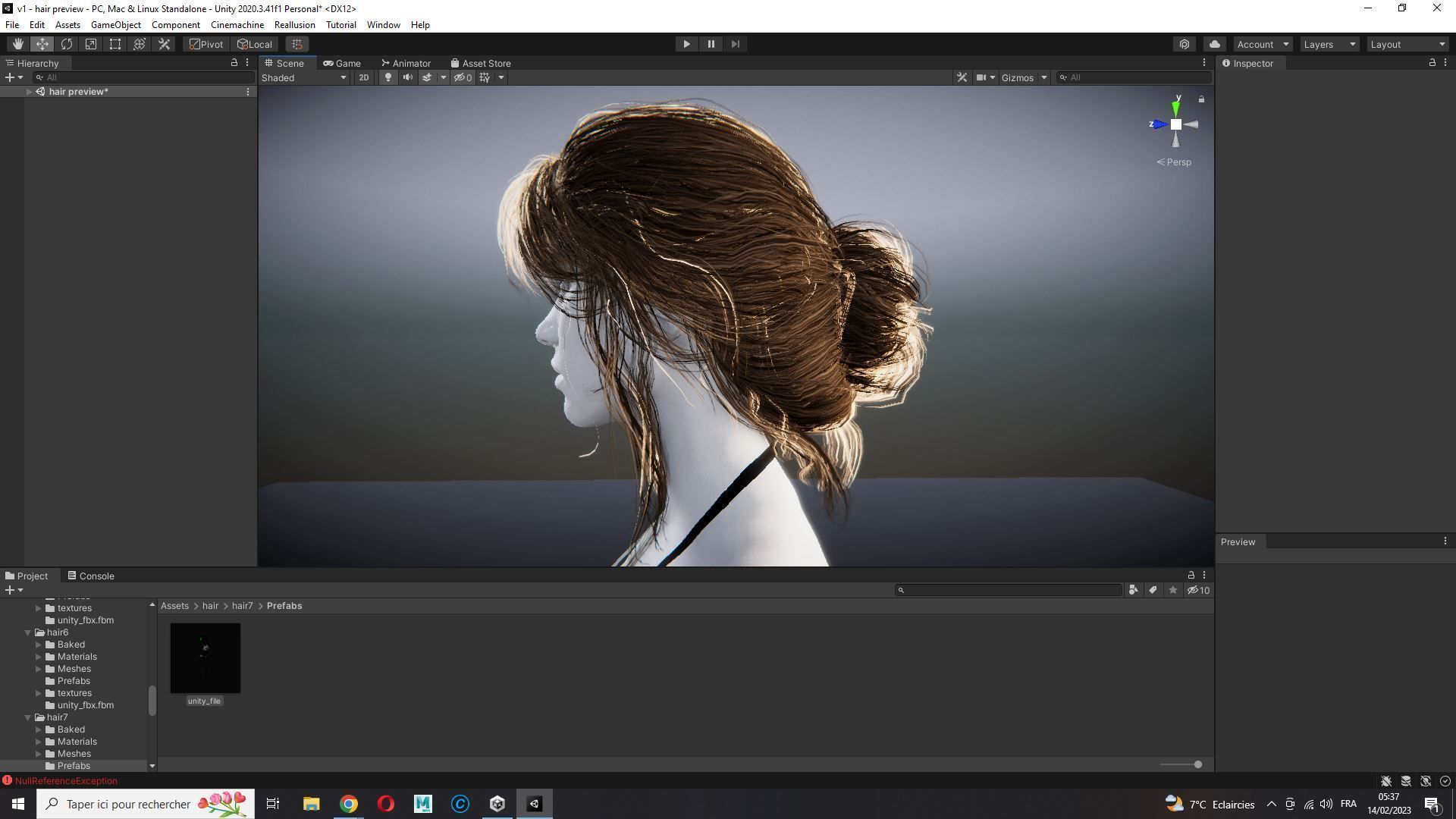 Female hair poly cards realistic Low-poly 3D model_22