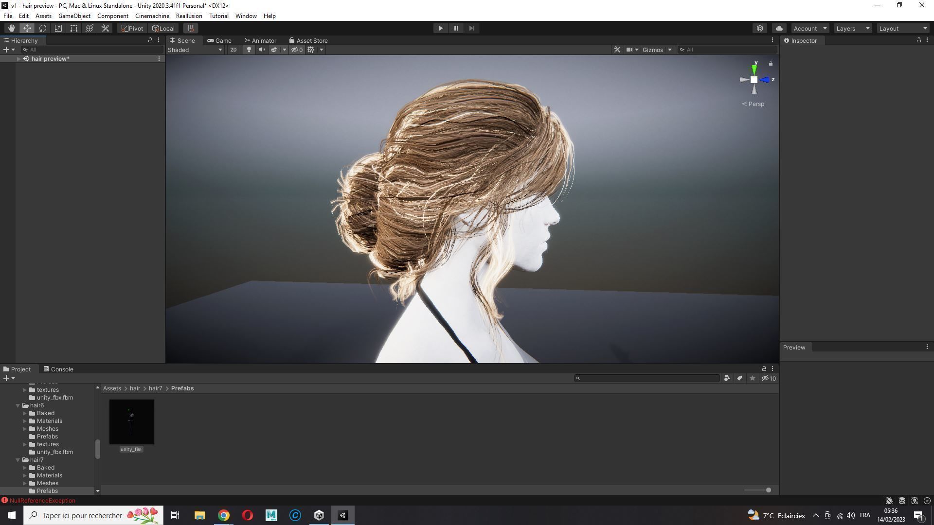 Female hair poly cards realistic Low-poly 3D model_21