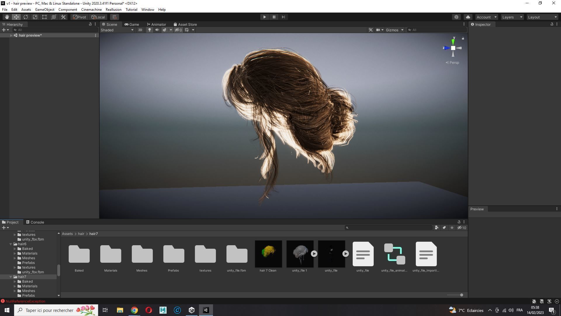Female hair poly cards realistic Low-poly 3D model_23