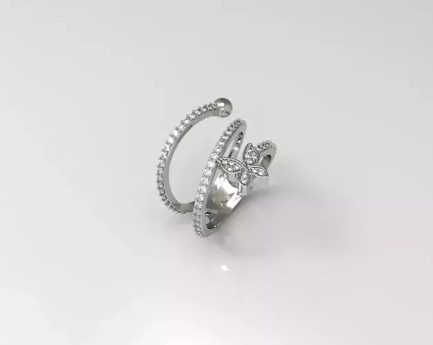 spiral butterfly ring in several sizes