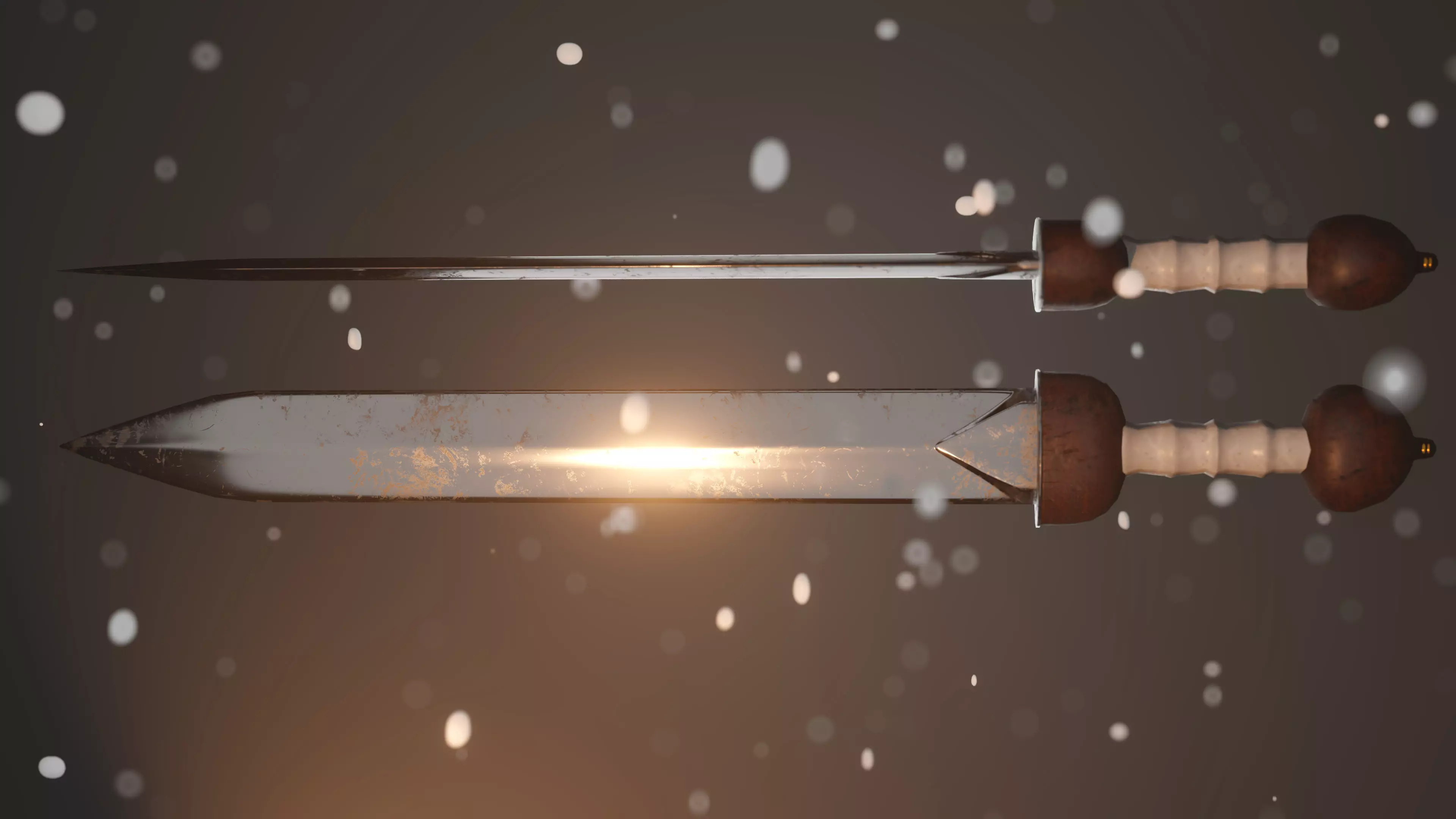 Medieval Roman gladius sword Low-poly 3D model_0