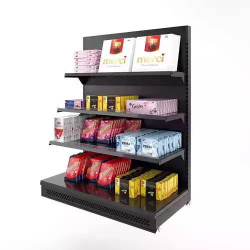 Commercial rack with chocolates