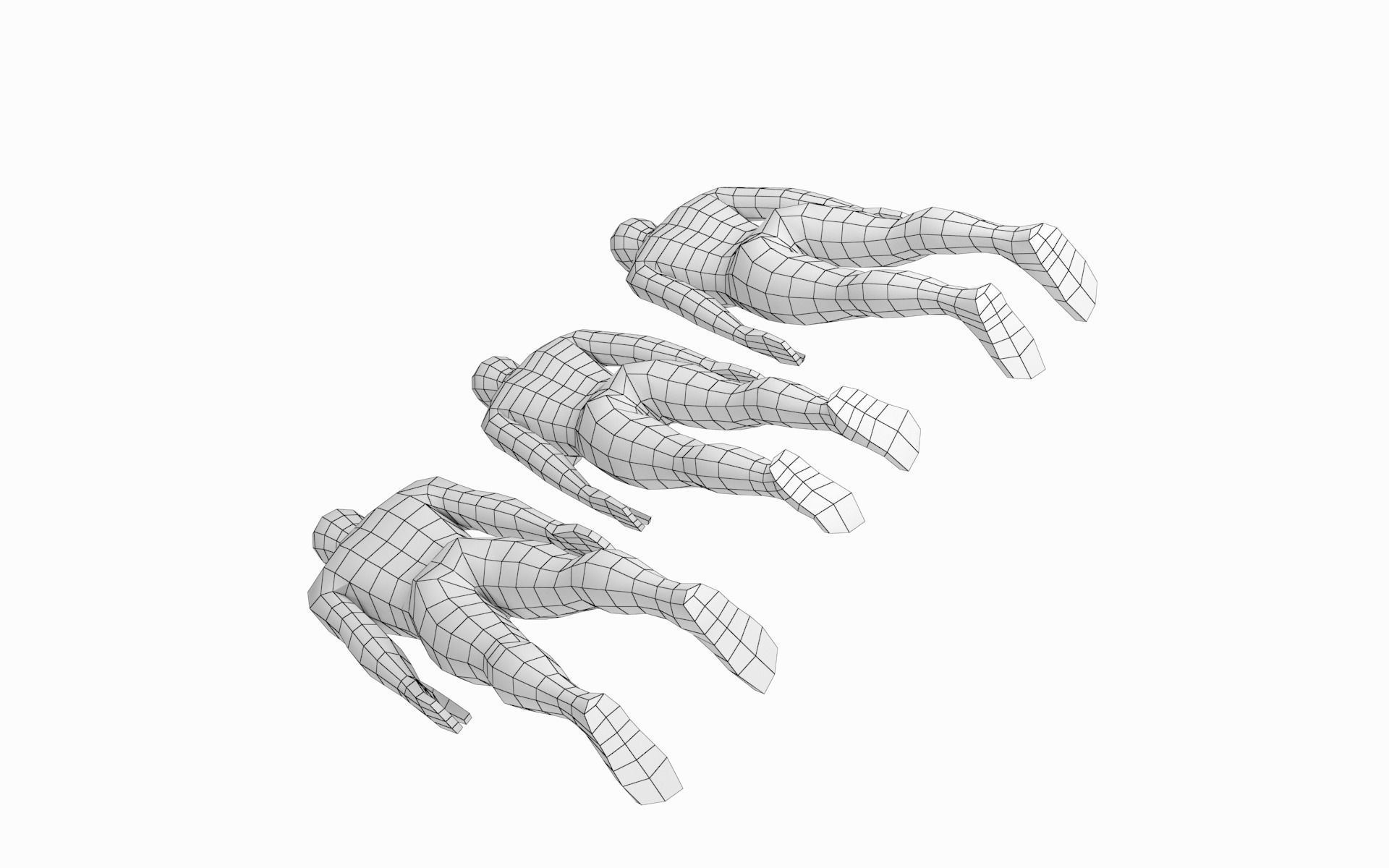 Natural  Female and Male Base Mesh in Rest Pose 3D model_9