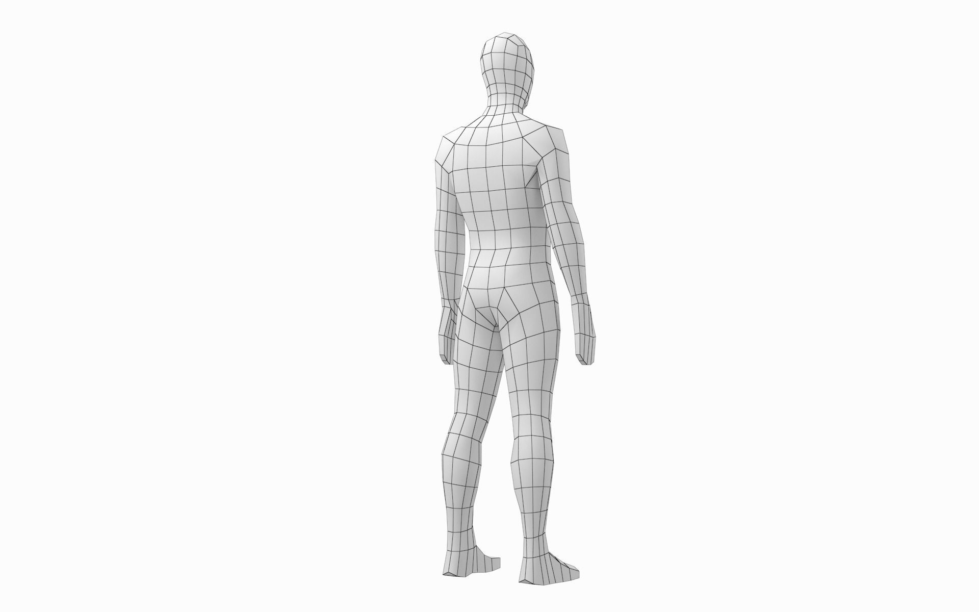 Natural  Female and Male Base Mesh in Rest Pose 3D model_15