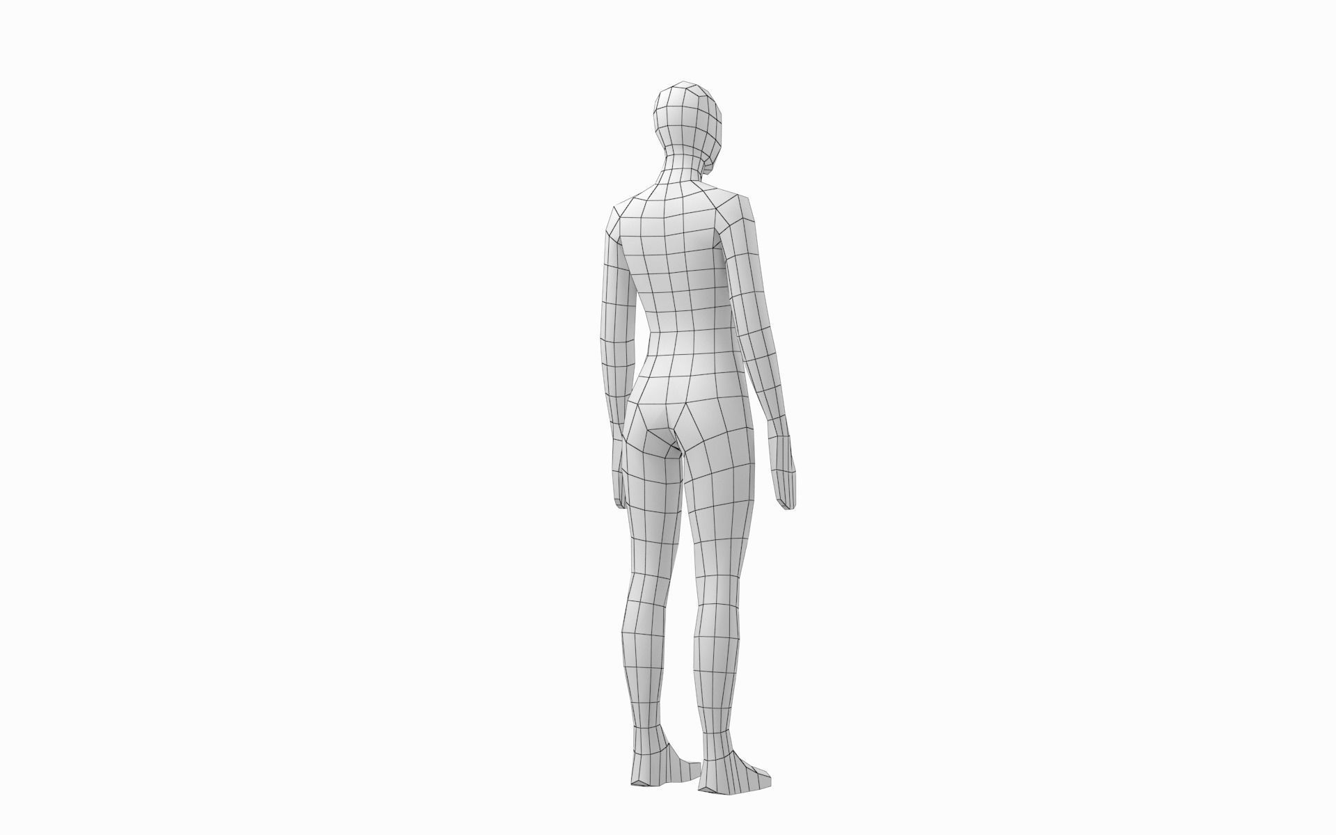 Natural  Female and Male Base Mesh in Rest Pose 3D model_13