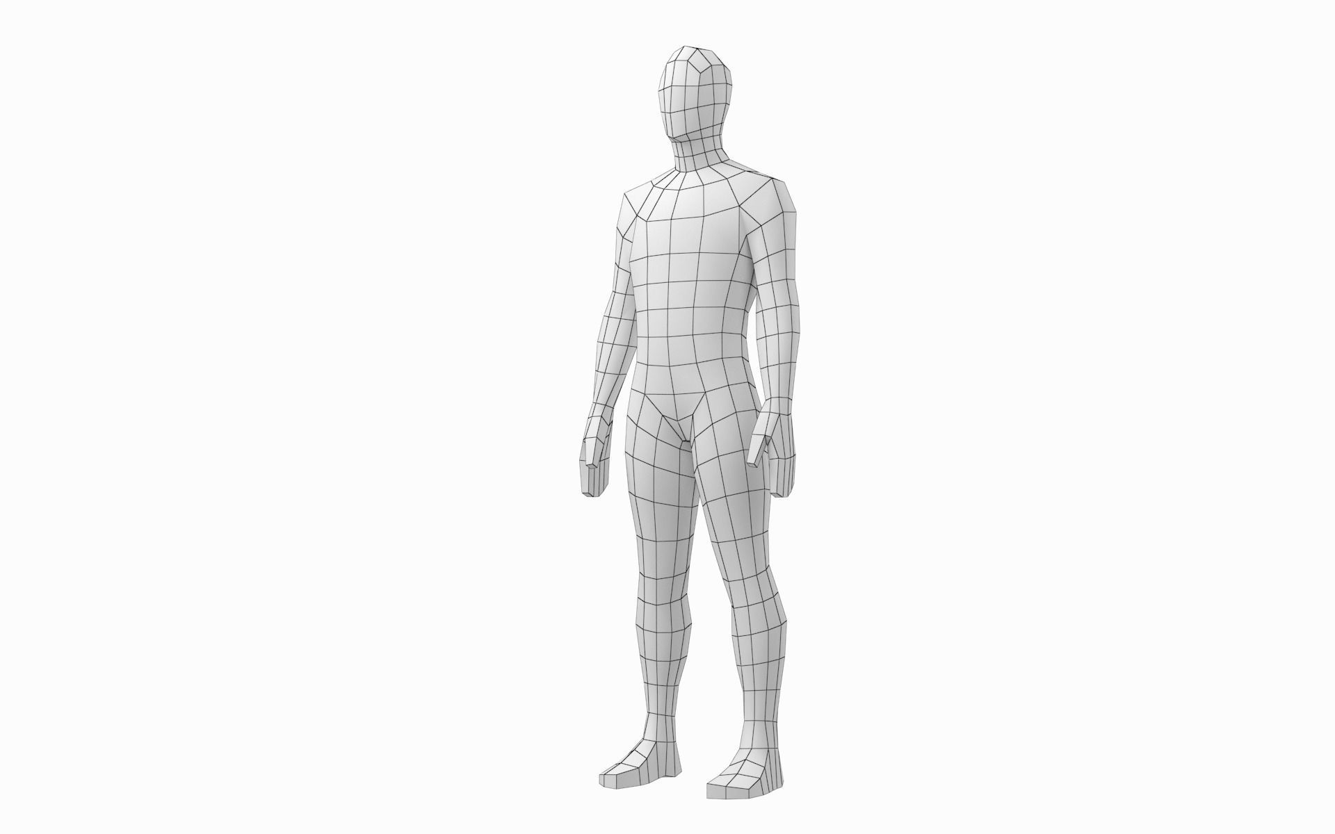 Natural  Female and Male Base Mesh in Rest Pose 3D model_12