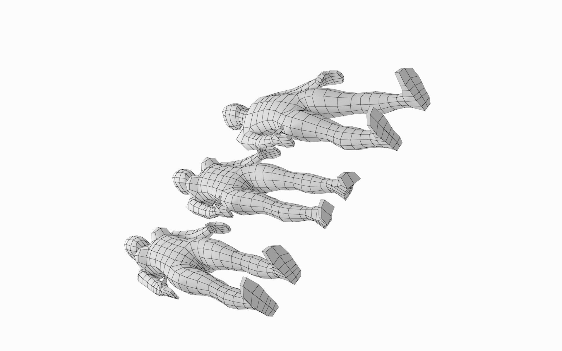 Natural  Female and Male Base Mesh in Rest Pose 3D model_7