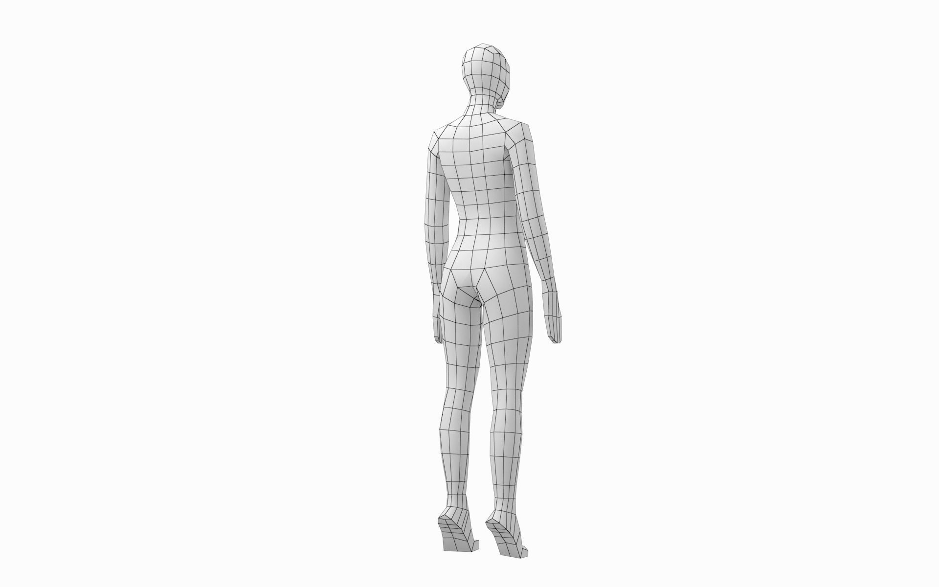 Natural  Female and Male Base Mesh in Rest Pose 3D model_14