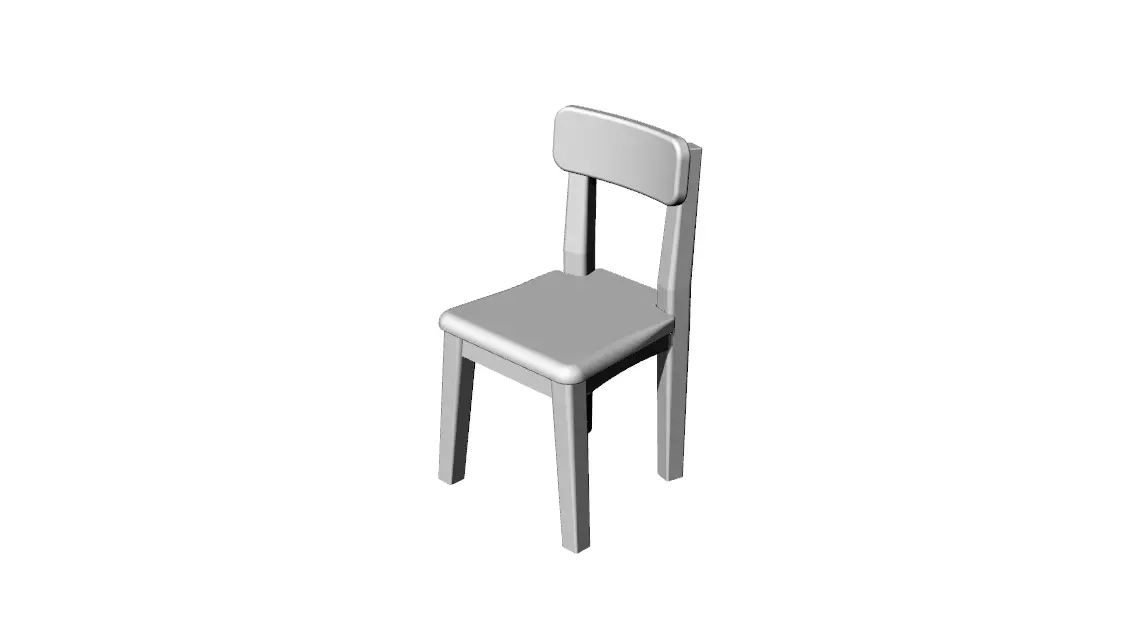 Dolls House Miniature Contemporary Dining Chair 12th Scale 3D print model_0