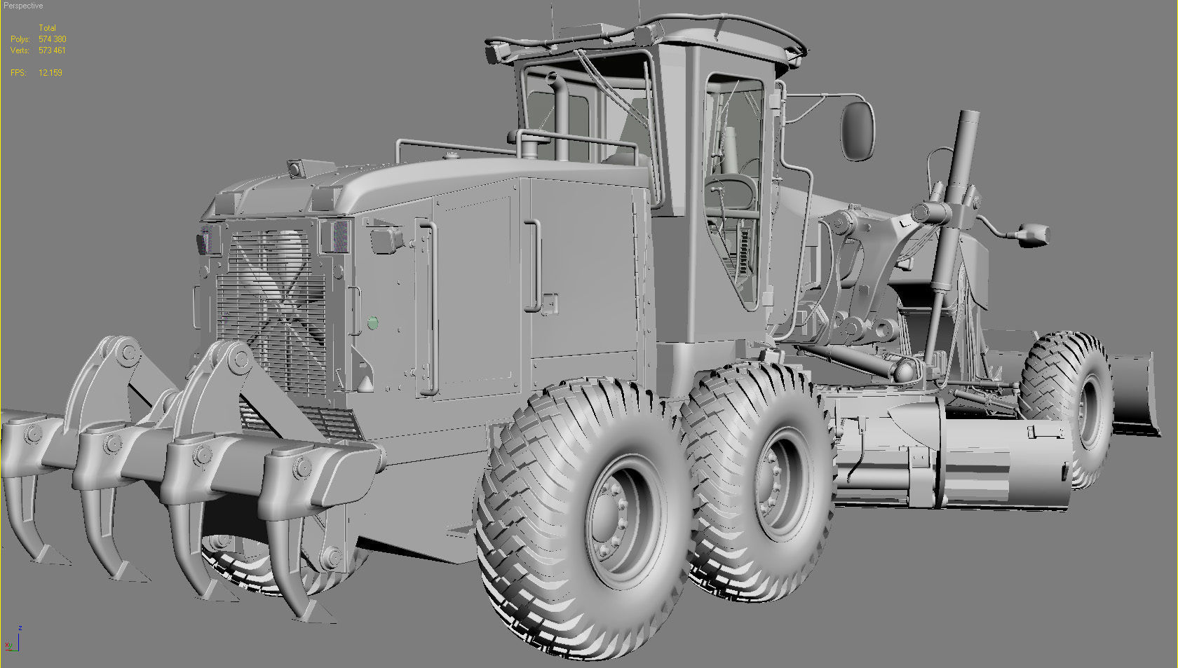 Motor Grader 3D model_12