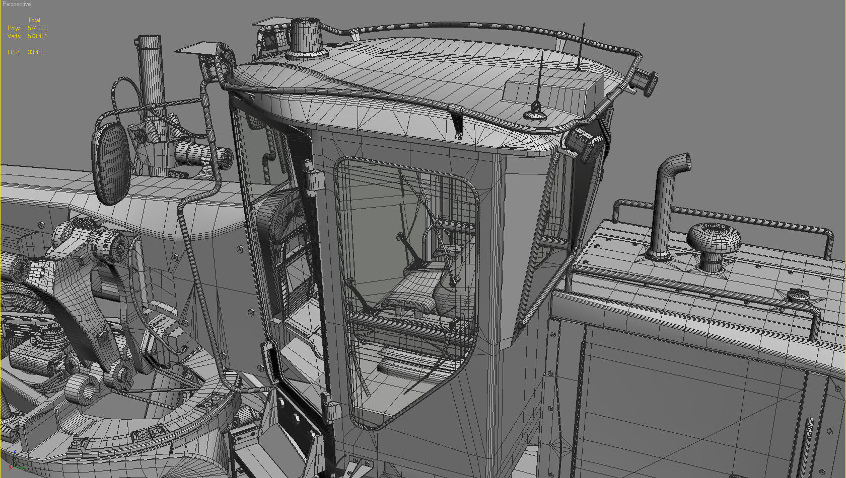 Motor Grader 3D model_29