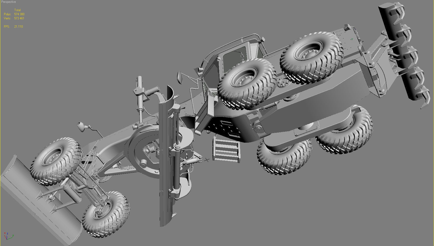 Motor Grader 3D model_13