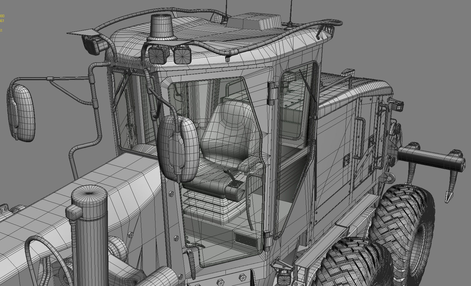 Motor Grader 3D model_30