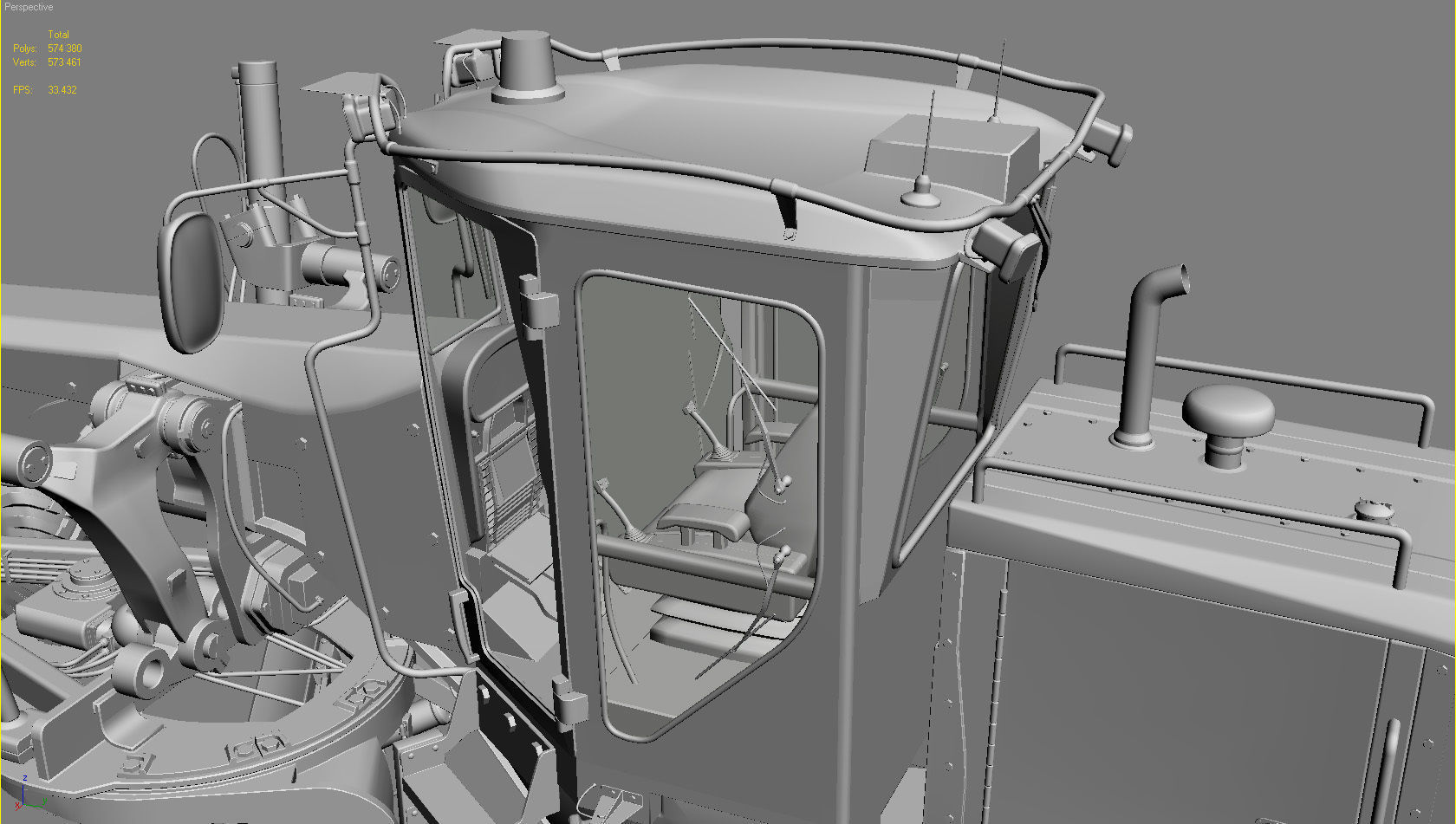 Motor Grader 3D model_19