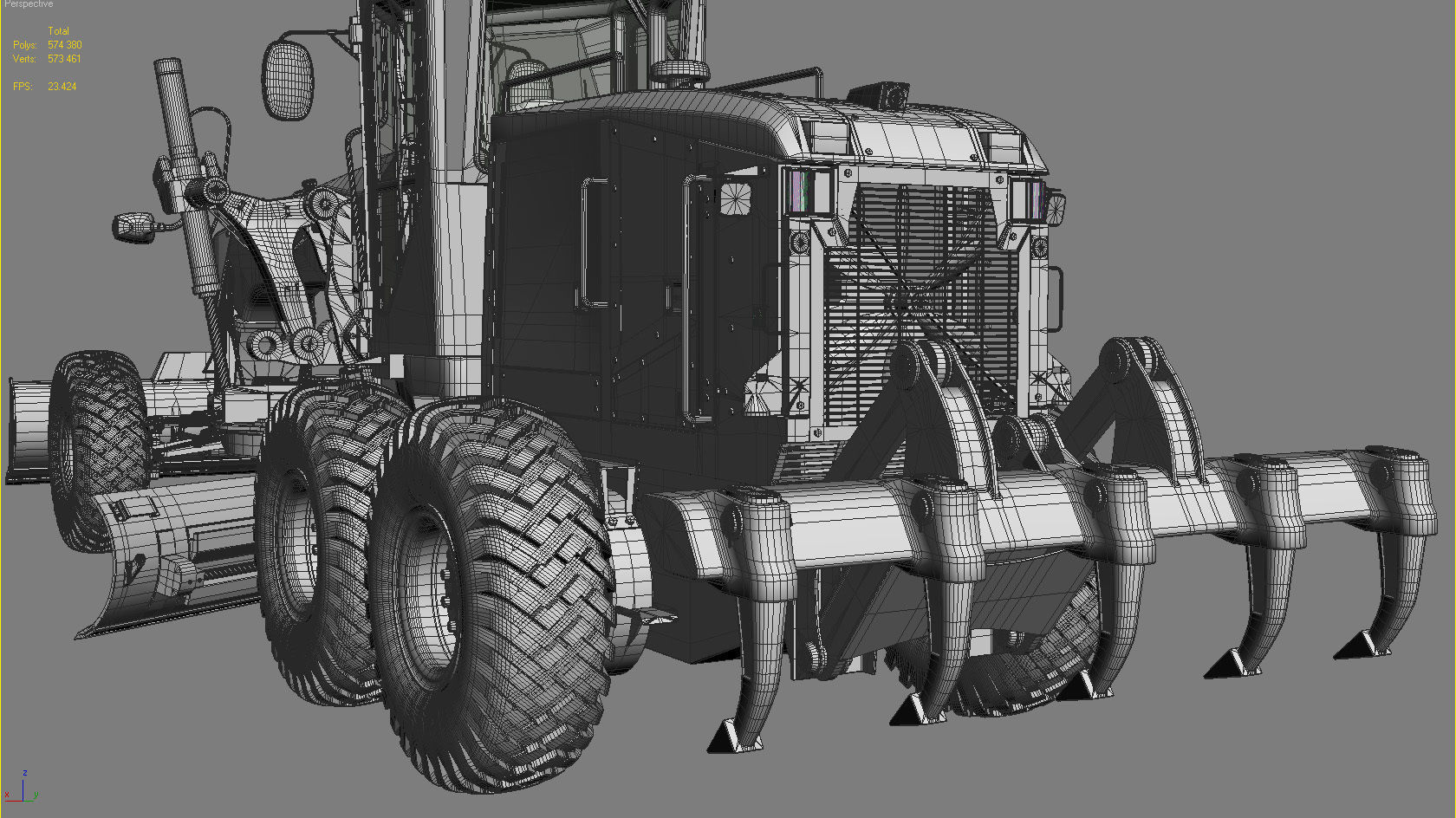 Motor Grader 3D model_24
