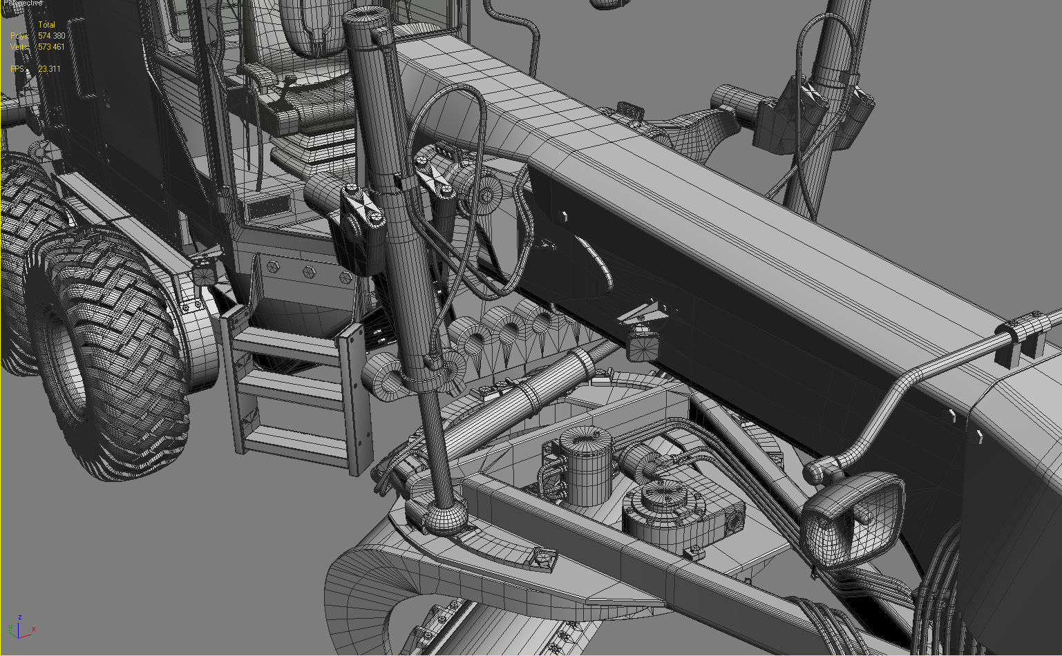 Motor Grader 3D model_28