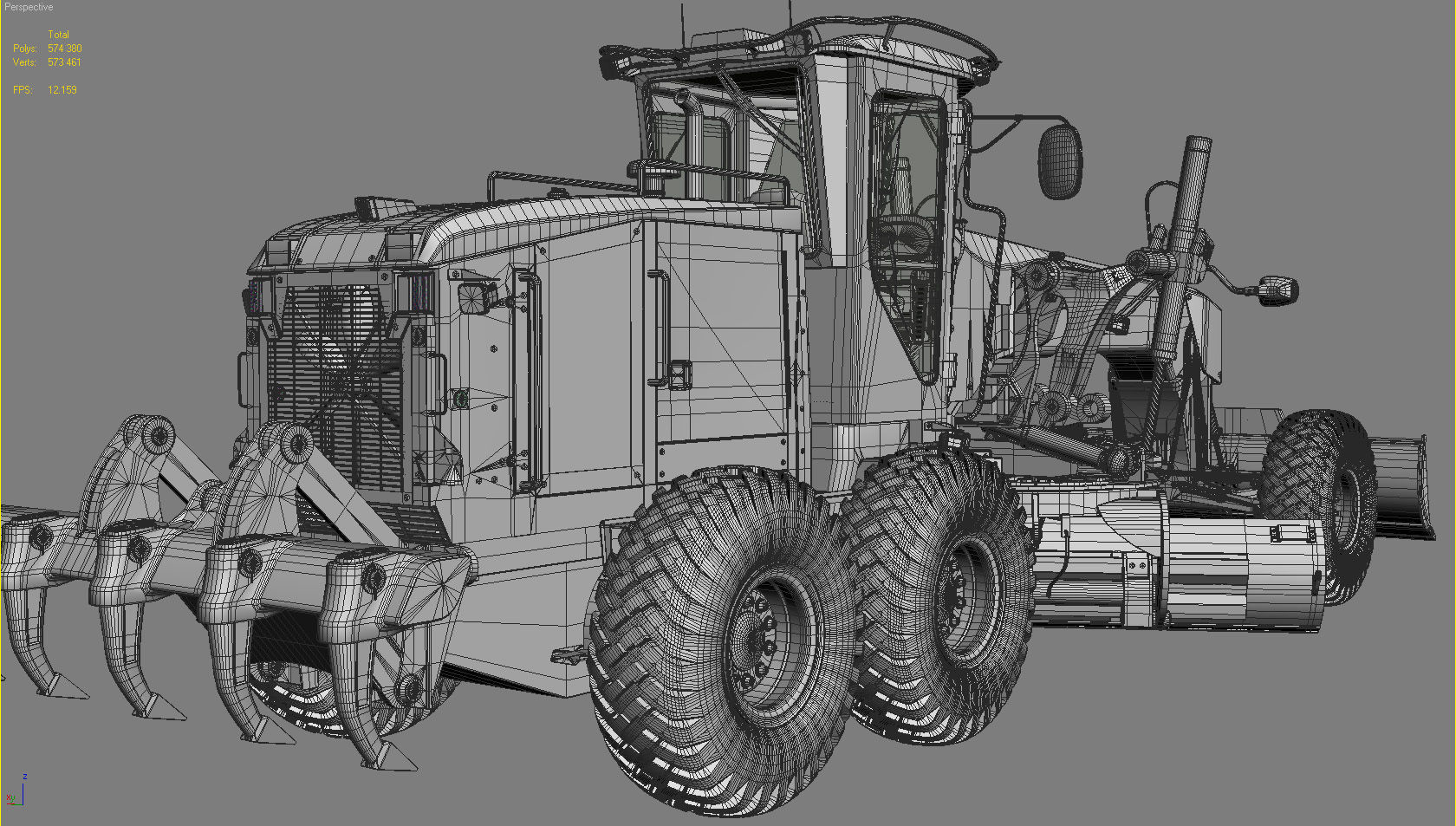 Motor Grader 3D model_22
