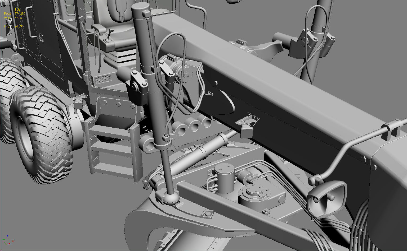 Motor Grader 3D model_18