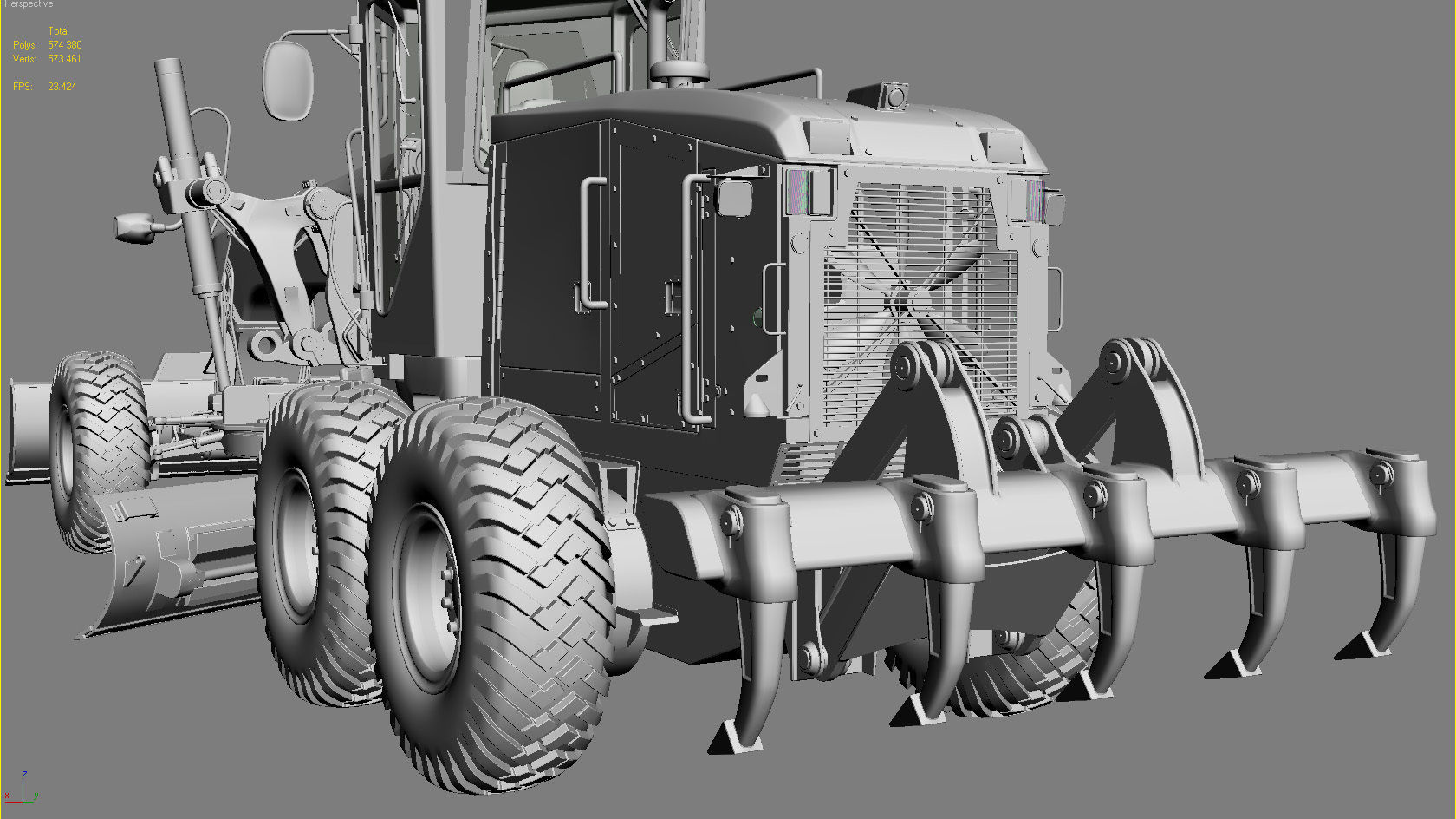 Motor Grader 3D model_14