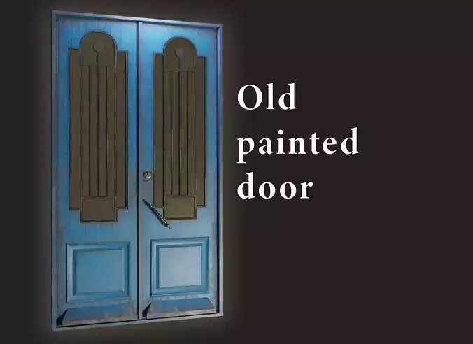 Old door Free low-poly 3D model