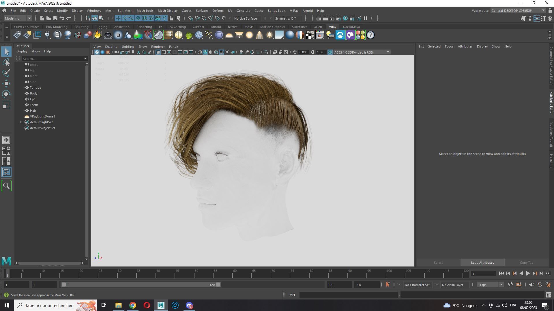 Realistic Female hair short Low-poly 3D model_23