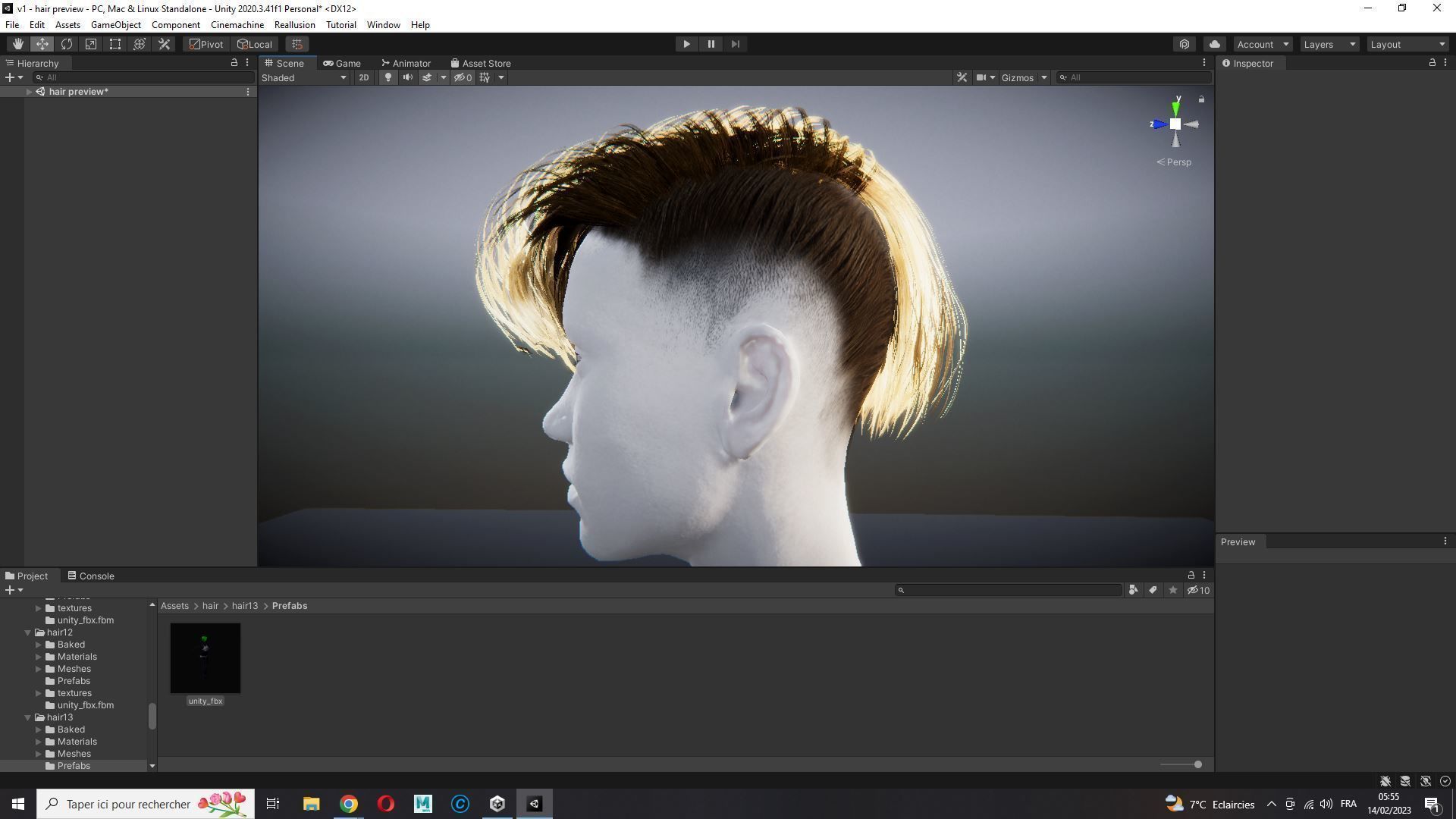 Realistic Female hair short Low-poly 3D model_29