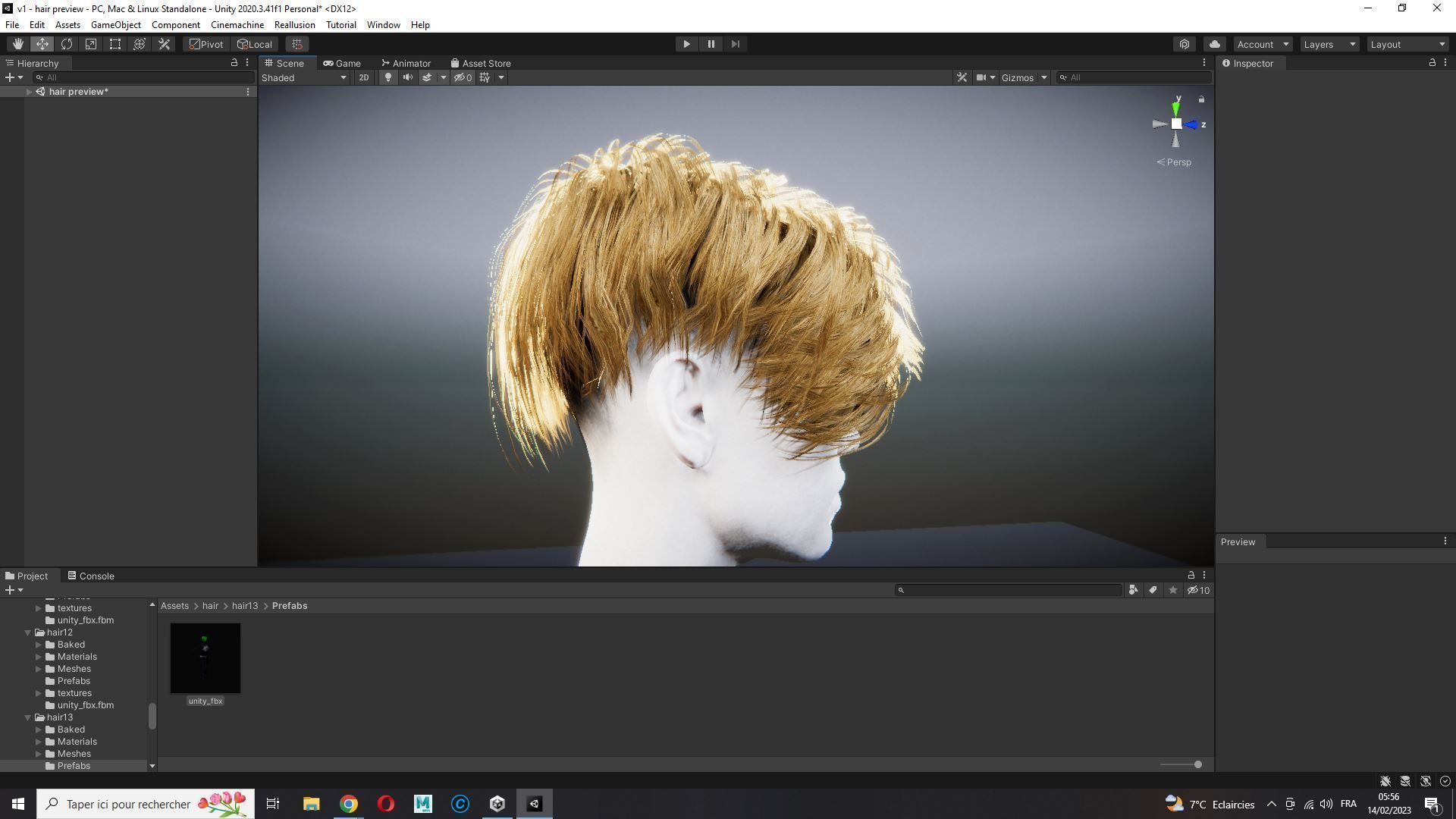 Realistic Female hair short Low-poly 3D model_30