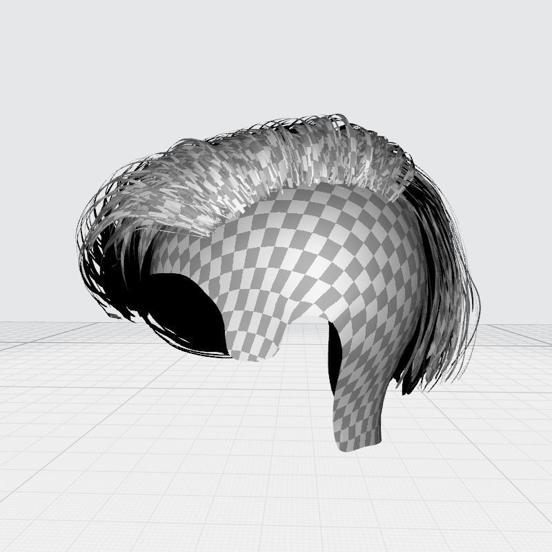 Realistic Female hair short Low-poly 3D model_33