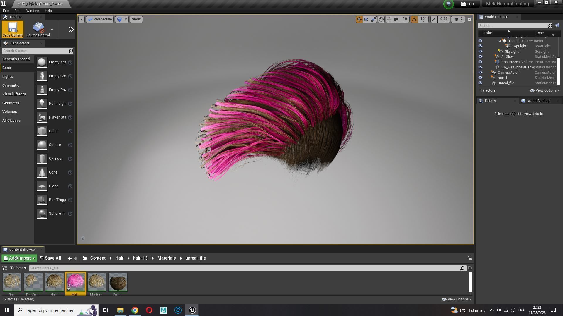 Realistic Female hair short Low-poly 3D model_28