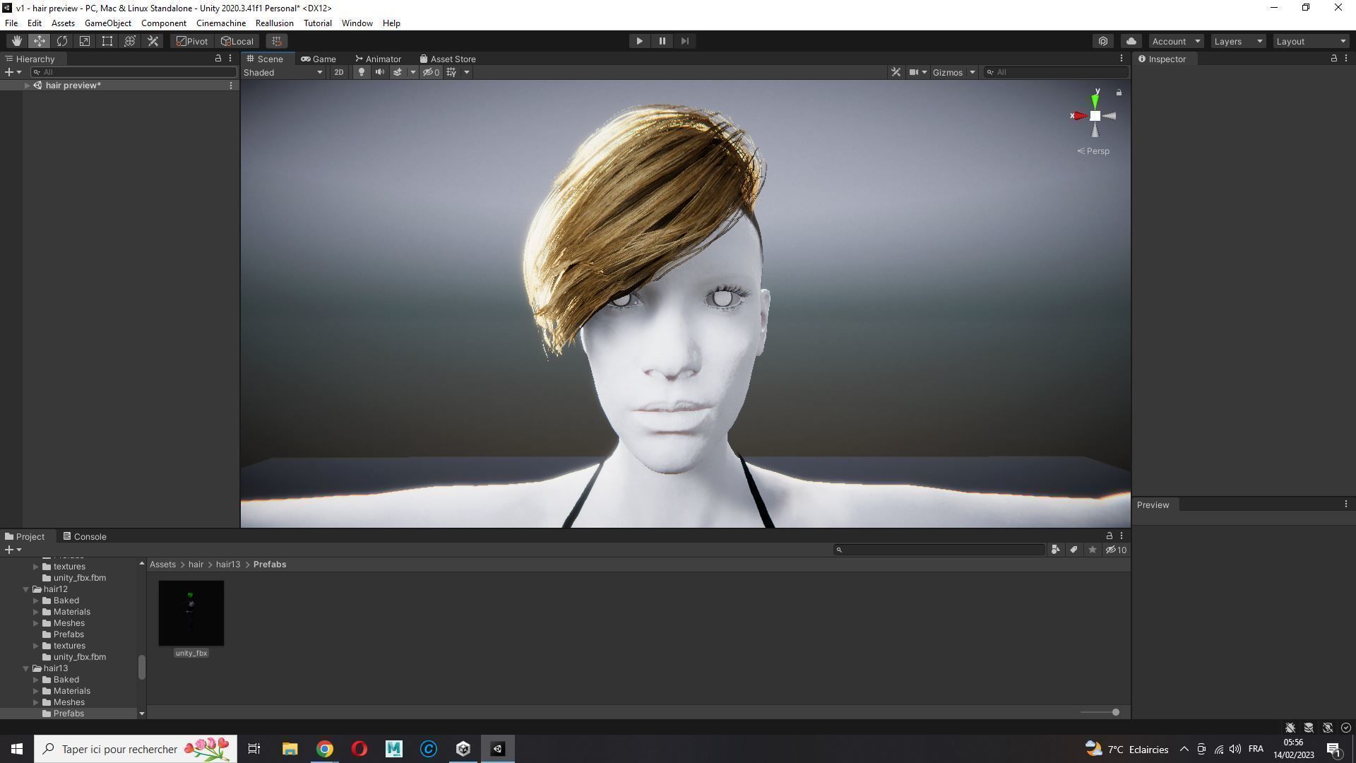 Realistic Female hair short Low-poly 3D model_31