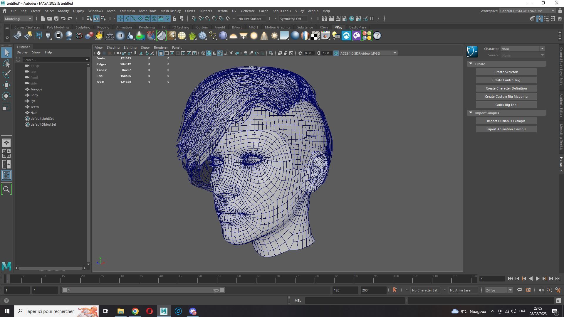 Realistic Female hair short Low-poly 3D model_21