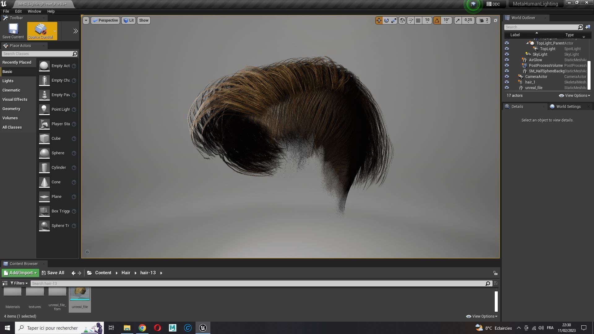 Realistic Female hair short Low-poly 3D model_26