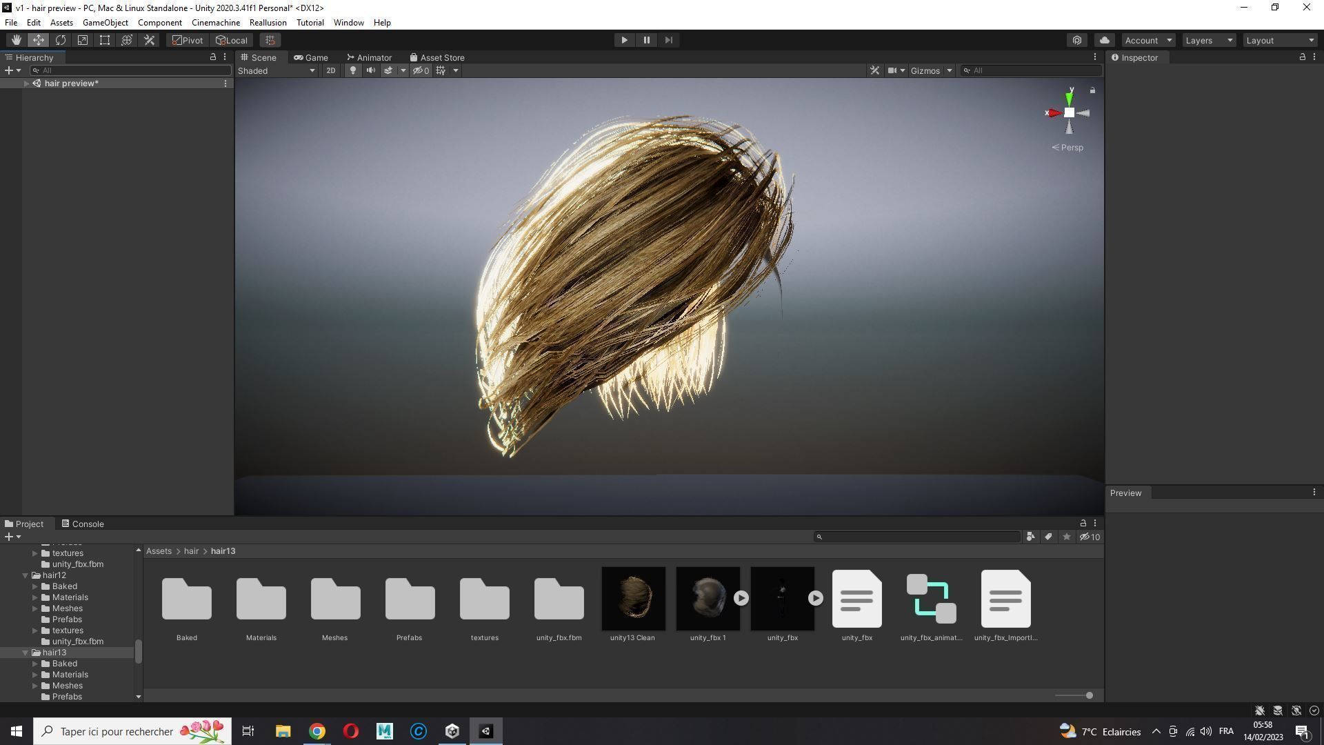 Realistic Female hair short Low-poly 3D model_32