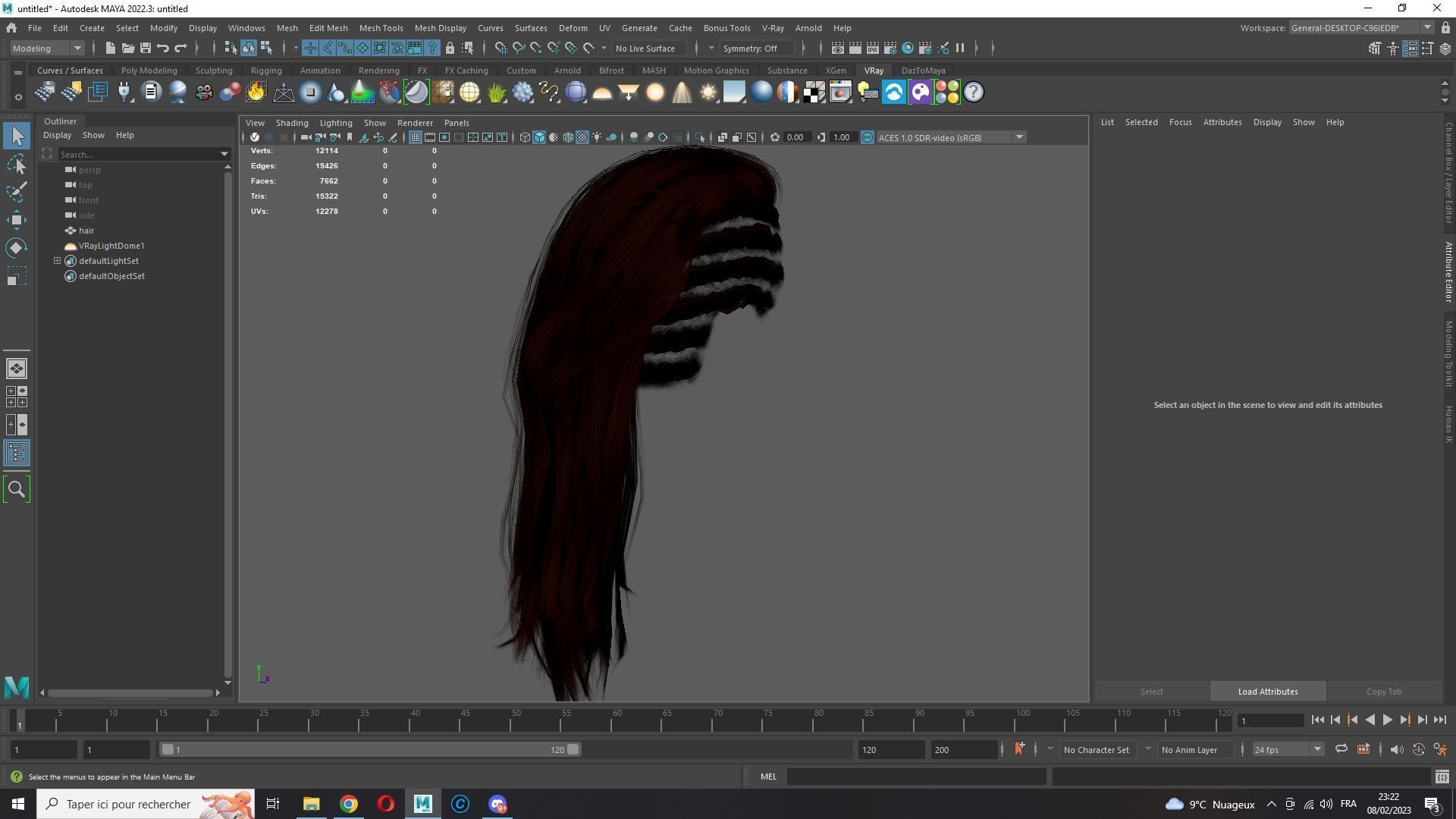 Realistic Female hair game cards  Low-poly 3D model_21