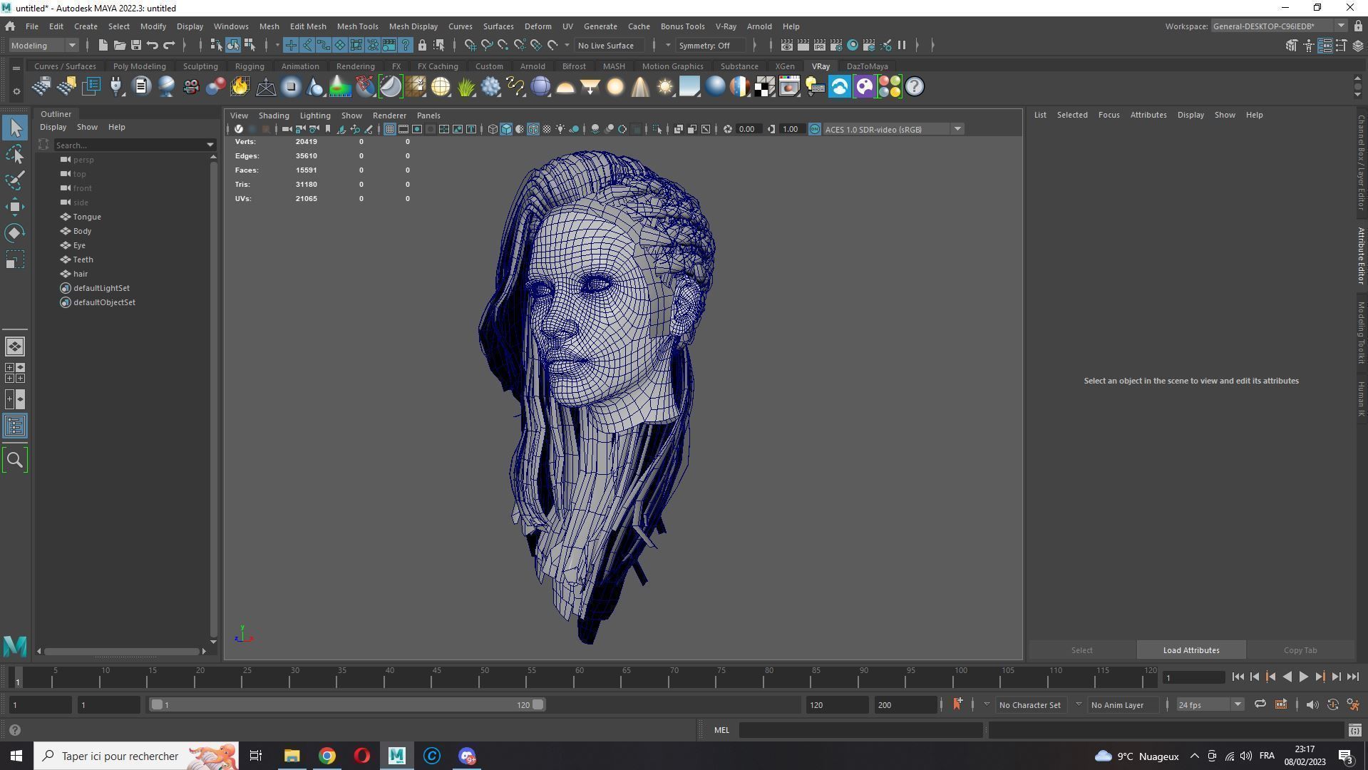 Realistic Female hair game cards  Low-poly 3D model_17