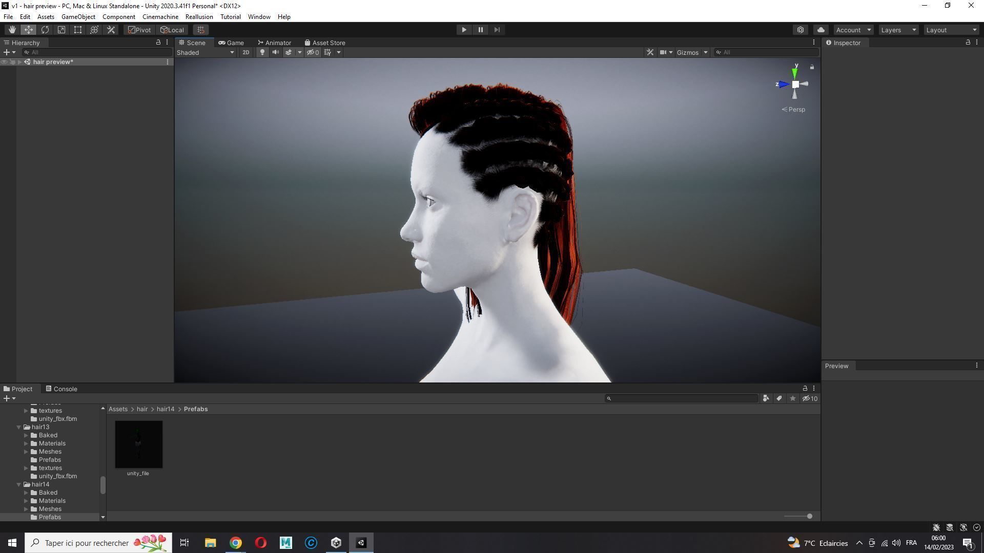 Realistic Female hair game cards  Low-poly 3D model_26