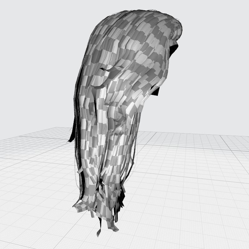 Realistic Female hair game cards  Low-poly 3D model_30