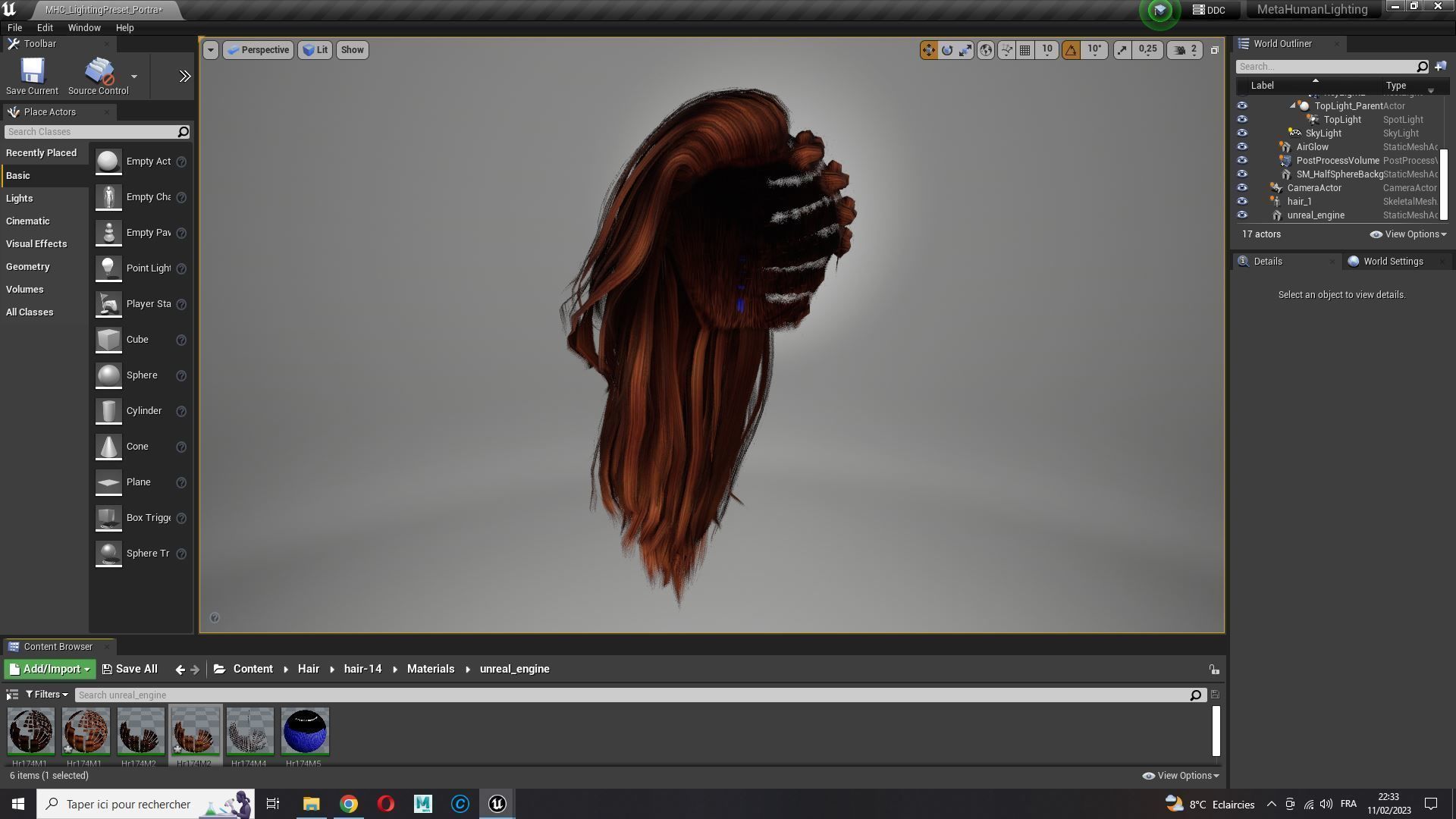Realistic Female hair game cards  Low-poly 3D model_23