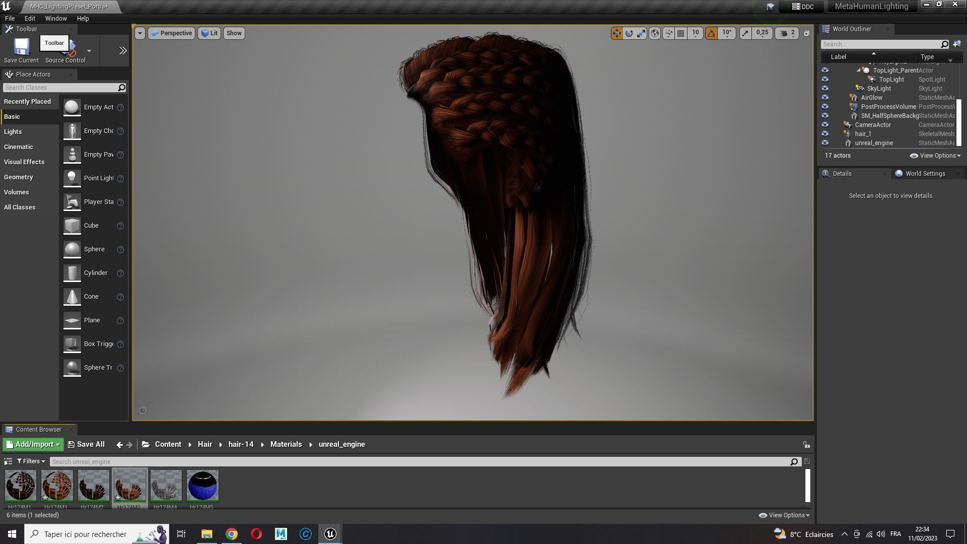 Realistic Female hair game cards  Low-poly 3D model_24