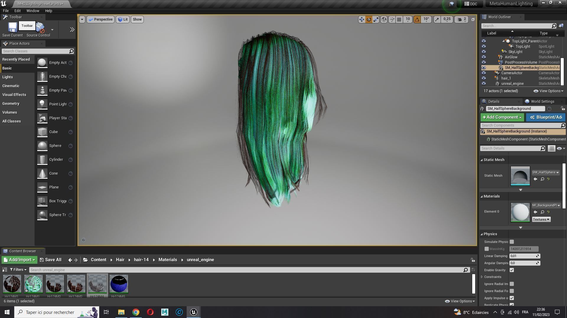 Realistic Female hair game cards  Low-poly 3D model_25